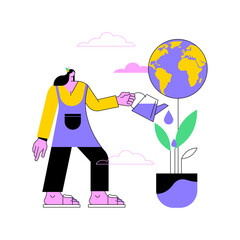 Social responsibility abstract concept vector illustration. System of ethics, personal and corporate responsibility, civil duty fulfilling, social moral values, sustainability abstract metaphor.