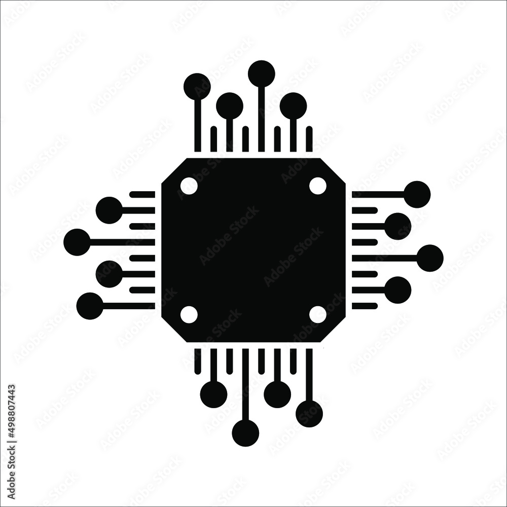 Poster gpu icon. circuit board icon. simple illustration of graphics card gpu. personal computer component 