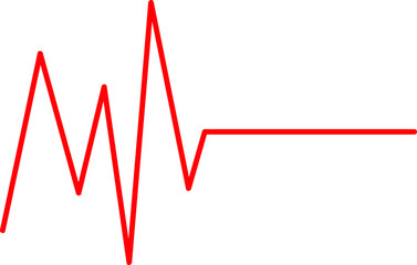 Red pulse on white background. Heartbeat pulse flat vector icon. Pulse line vector template