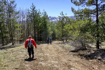 hiking in the mountains