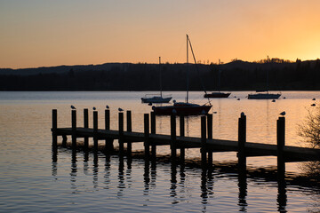 Fototapeta premium Sunset over Lake Windermere