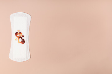 Women's sanitary pads on a delicate pink background