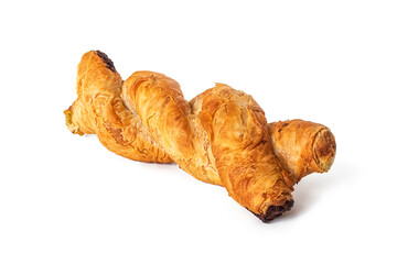 Bun in the form of a braided braid stuffed with minced chicken