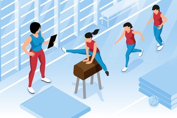 Fototapeta premium Physical Education Lesson Illustration