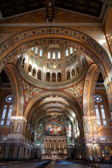 Fototapeta premium Interior of the Basilica of Saint Theresa in Lisieux, Normandy, France