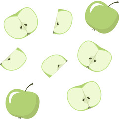 green apple pattern. vector illustration