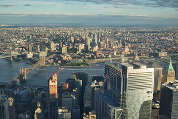 Fototapeta premium High angle view on Lower Manhattan and Brooklyn