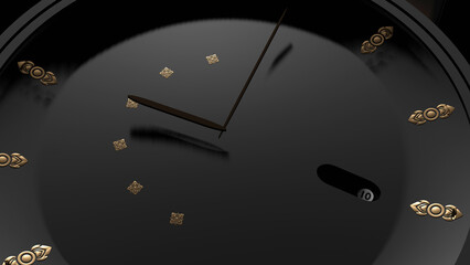 Close up of Thai style watch's dial (3D Rendering)