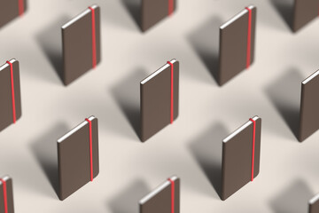 Multiple brown notebooks Background 3D Rendering