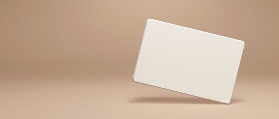 Blank card design with shadow - 3D rendering