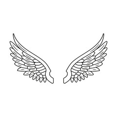 Vector illustration of two white angels wings.