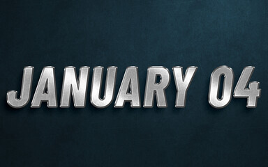 Obraz premium JANUARY IN SILVER HIGH RELIEF LETTERS ON DARK BACKGROUND