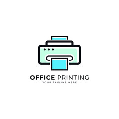 office printer logo design mark concept