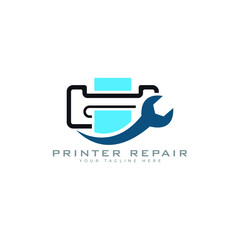 printer repair logo design concept
