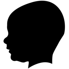 beautiful young baby, childe profile face portrait picture. vector illustration realistic silhouette