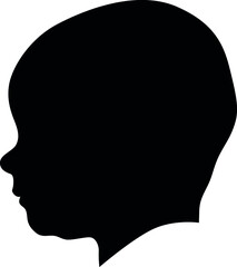 Newborn / Infant, beautiful young baby, childe profile face portrait picture. vector illustration realistic silhouette