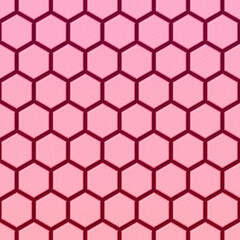 Pink hexagon wall texture background. 3d rendering.