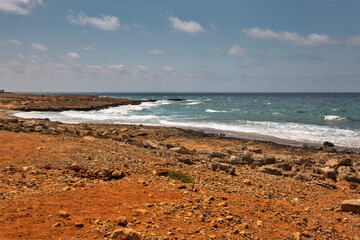 Ayia Napa rocky stormy seafront, Cyprus.