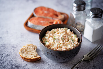 Salmon egg mayonnaise salad