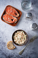 Salmon egg mayonnaise salad