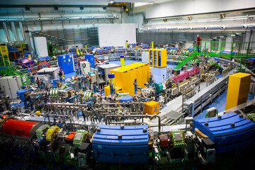 View of the synchrotron or circular particle accelerator.