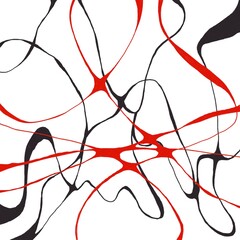 abstract black-red background, smooth lines, blood structure