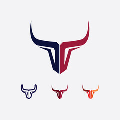 Bull buffalo head cow animal  mascot logo design vector for sport horn buffalo animal mammals head logo wild matador