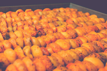 The process of home cooking dried fruits in an electric dryer.