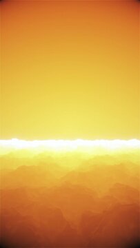 Endless Warm Golden Horizon Fly Over Landscape Background Loop