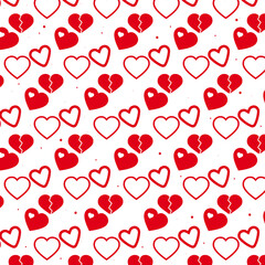 Love and heart pattern design square composition