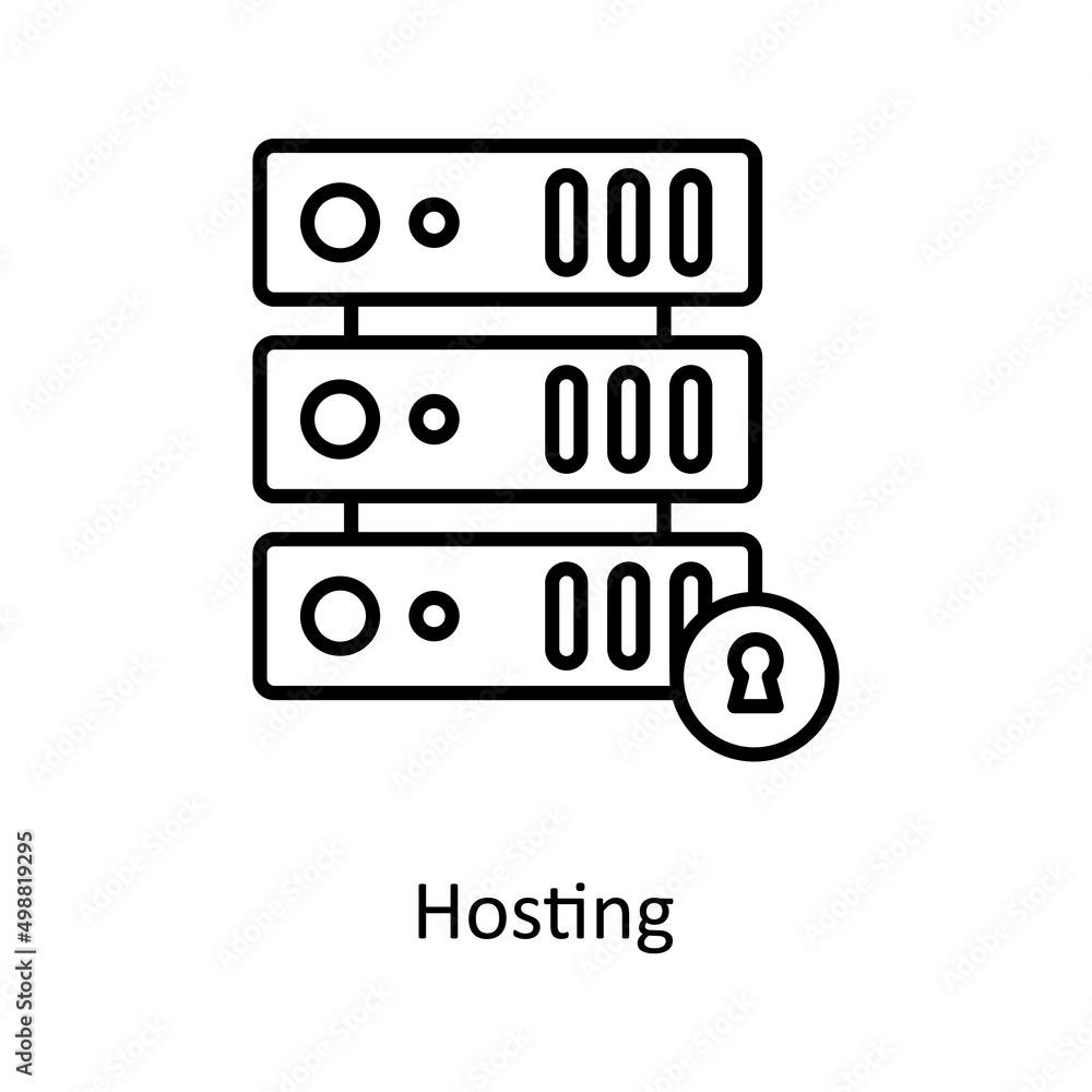 Poster hosting vector outline icons for your digital or print projects.