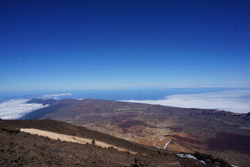 Views on caldera and el teide from La Rambleta, Tenerife, March 2022