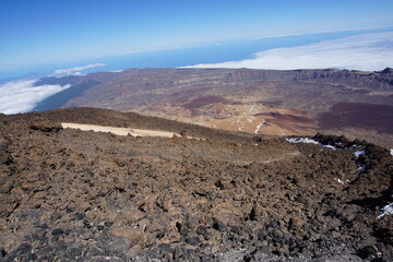 Views on caldera and el teide from La Rambleta, Tenerife, March 2022