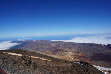 Views on caldera and el teide from La Rambleta, Tenerife, March 2022