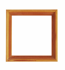 Wooden square frame, isolated on white background