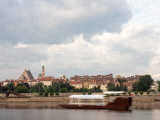 Naklejka premium View of the city of Warsaw, Vistula river, Poland
