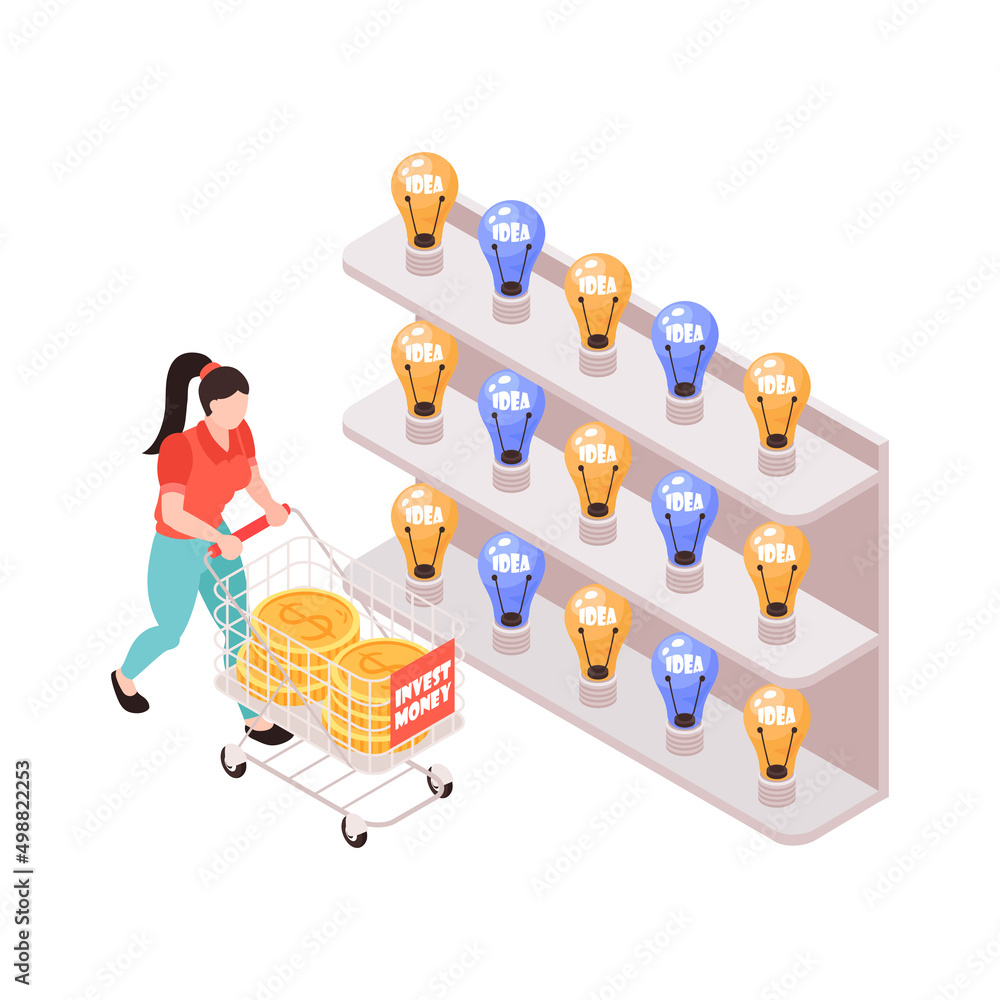 Sticker crowdfunding isometric icon