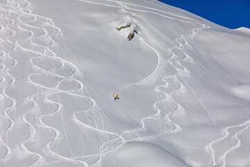 Snowboarder - Ifen - Schnee - Tiefschnee - Walsertal - Alpen