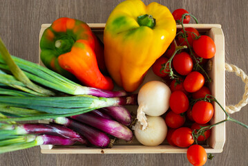 Basket of colorful vegetable 