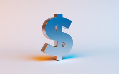 Obraz premium The dollar sign is in tinted composition. Horizontal composition with copy space.