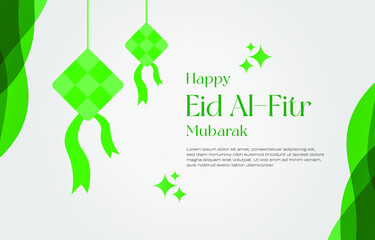 Traditional ketupat composition with flat design. Eps10 vector