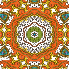 Abstract Pattern Floral Blue Pink Orange Green 650