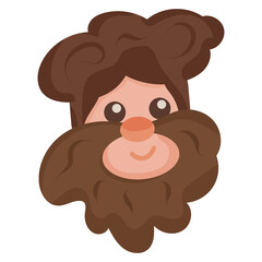 Isolated happy man cartoon avatar with a beard Vector