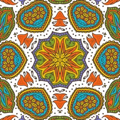 Abstract Pattern Floral Blue Pink Orange Green 622