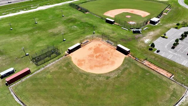 Softball diamond Aerial Zoom-In
