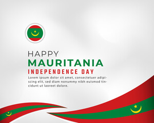 Happy Mauritania Independence Day November 28th Celebration Vector Design Illustration. Template for Poster, Banner, Advertising, Greeting Card or Print Design Element