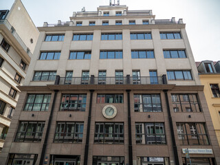 Berlin, Germany, April 13, 2022: People are walking along the street.Popular tourist destination in Berlin.