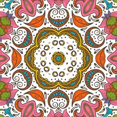 Abstract Pattern Floral Blue Pink Orange Green 580