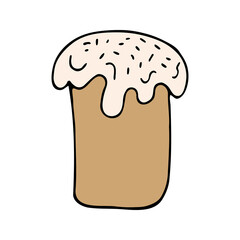 Hand drawn easter cake, bread. Doodle vector illustration