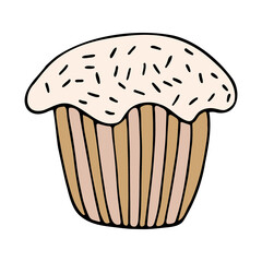 Hand drawn easter cake, bread. Doodle vector illustration